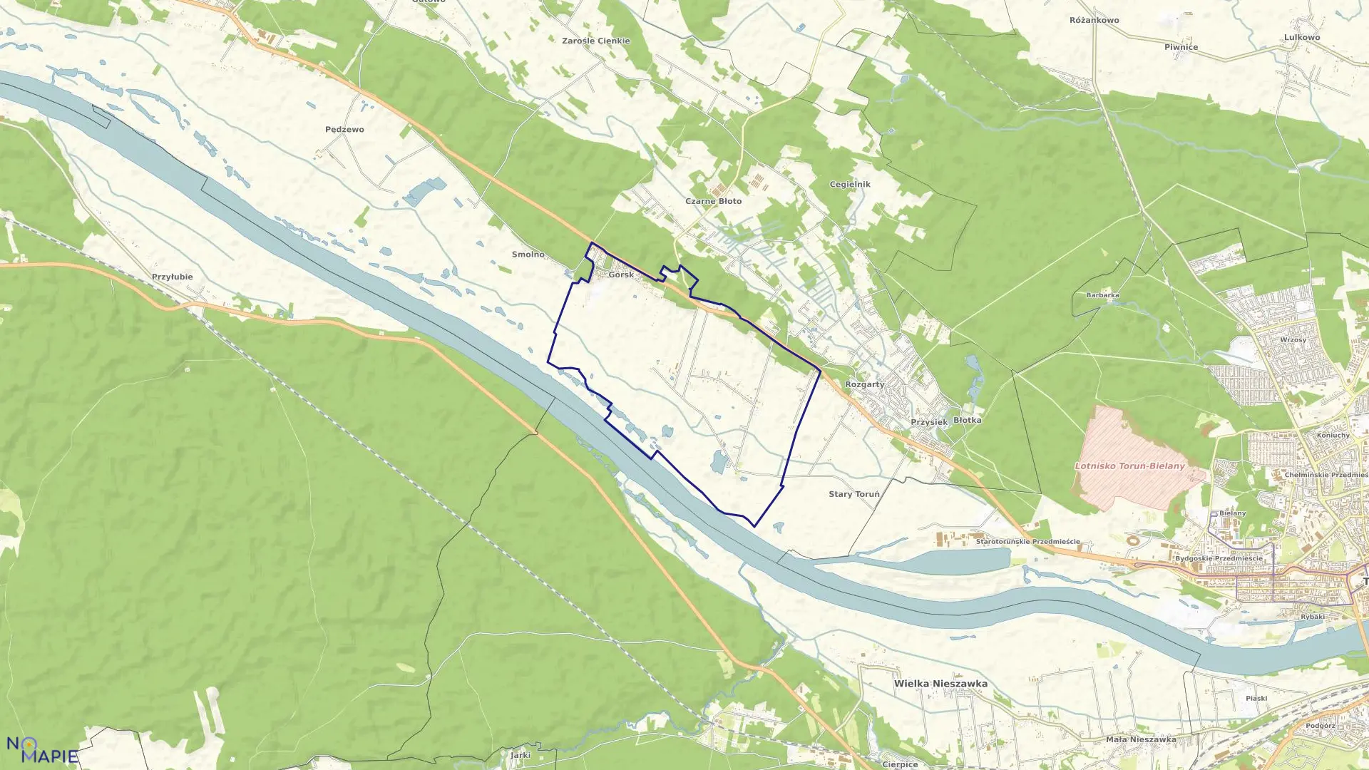 Mapa obrębu Górsk w gminie Zławieś Wielka